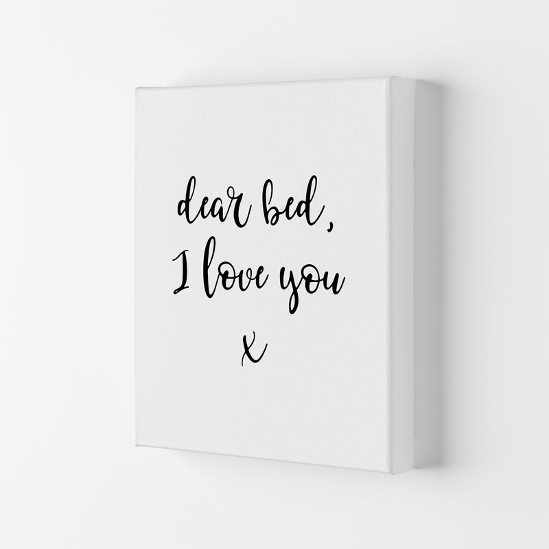 Dear Bed I Love You  Art Print by Pixy Paper Canvas