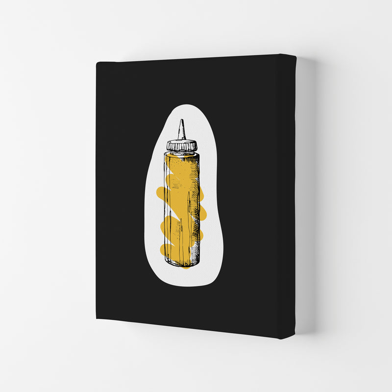 Kitchen Pop Mustard Off Black Art Print by Pixy Paper Canvas