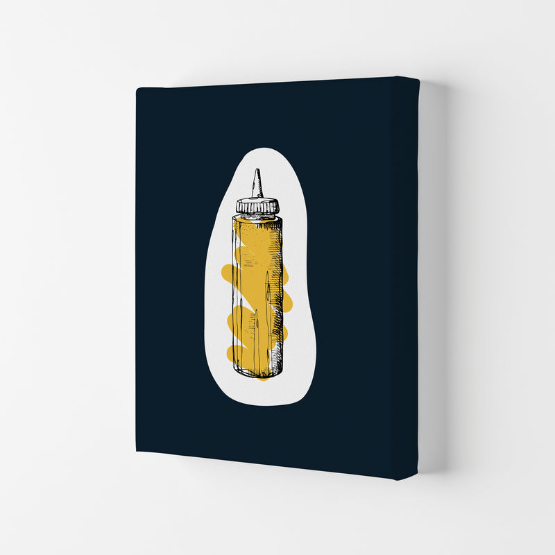 Kitchen Pop Mustard Navy Art Print by Pixy Paper Canvas