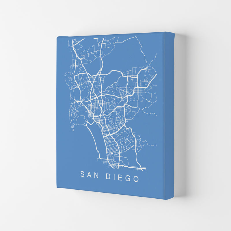 San Diego Map Blueprint Art Print by Pixy Paper Canvas