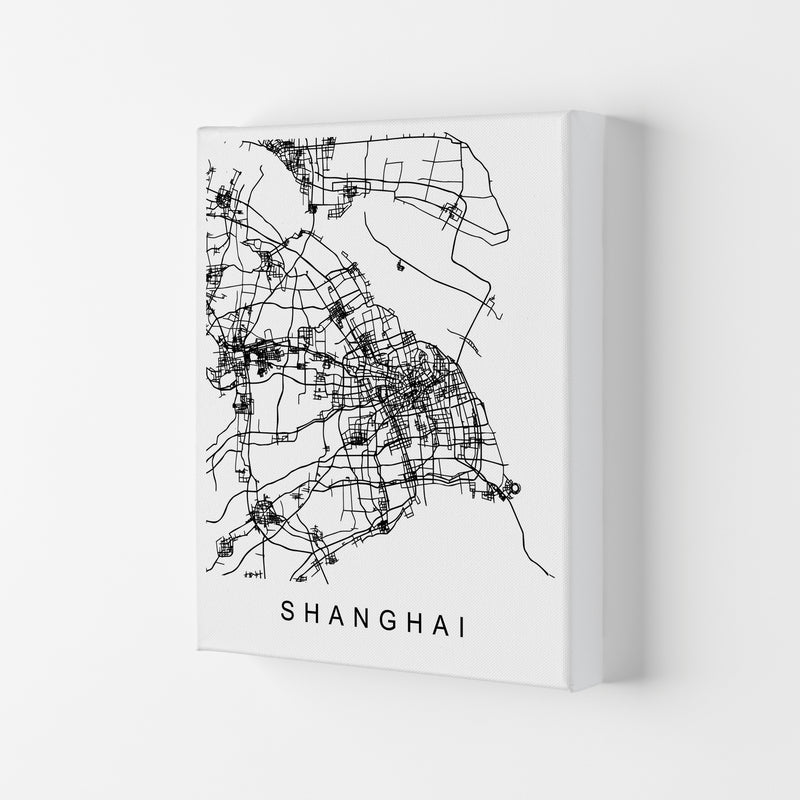 Shanghai Map Art Print by Pixy Paper Canvas