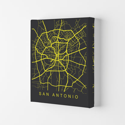 San Antonio Map Neon Art Print by Pixy Paper Canvas