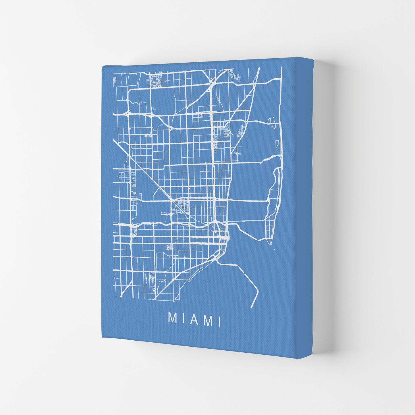 Miami Map Blueprint Art Print by Pixy Paper Canvas