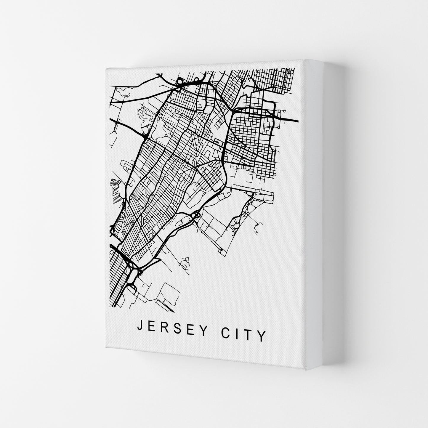 Jersey City Map Art Print by Pixy Paper Canvas