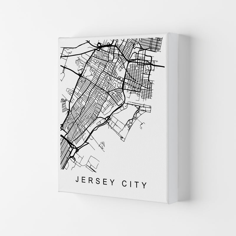 Jersey City Map Art Print by Pixy Paper Canvas