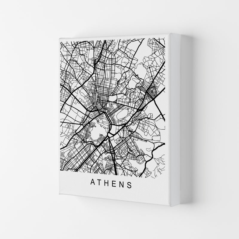 Athens Map Art Print by Pixy Paper Canvas