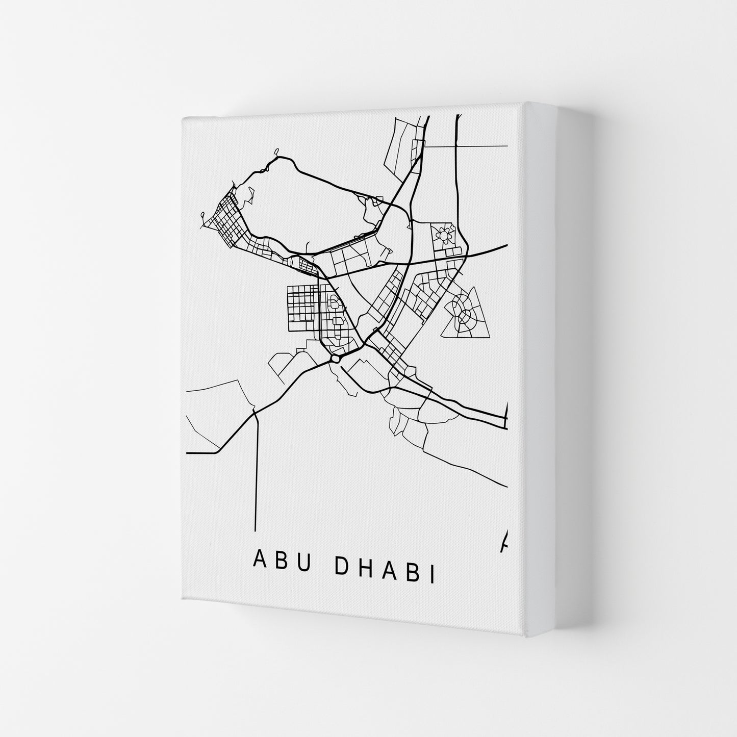 Abu Dhabi Map Art Print by Pixy Paper Canvas