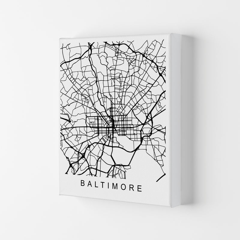 Baltimore Map Art Print by Pixy Paper Canvas
