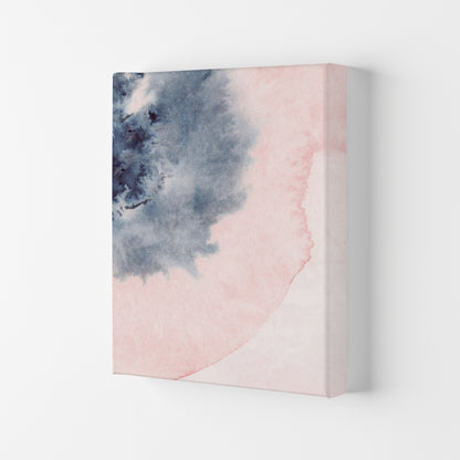Sand Pink and Navy Watercolour 05 Art Print by Pixy Paper Canvas