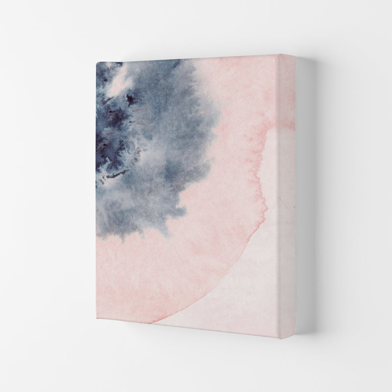 Sand Pink and Navy Watercolour 05 Art Print by Pixy Paper Canvas