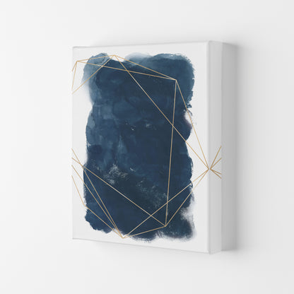 Aztec Navy Watercolour Art Print by Pixy Paper Canvas