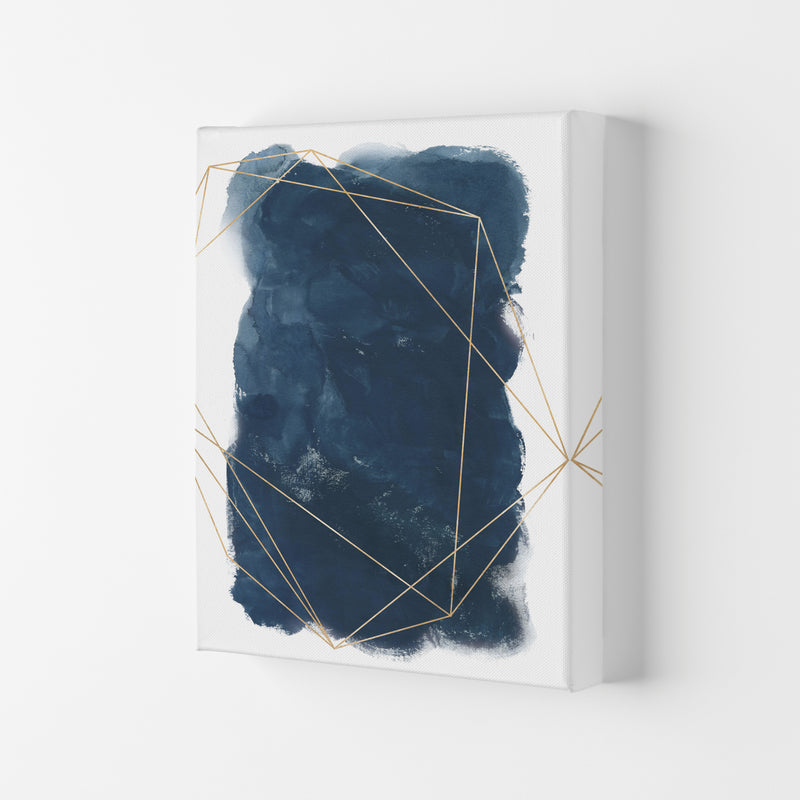 Aztec Navy Watercolour Art Print by Pixy Paper Canvas