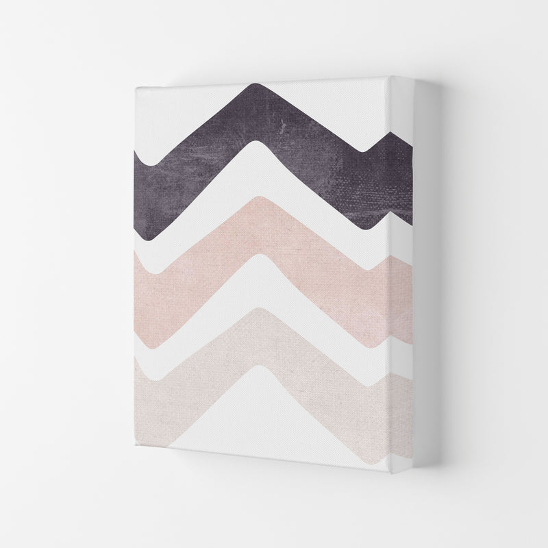 Zig zags pink cotton Art Print by Pixy Paper Canvas