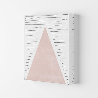 Mountains lines pink cotton Art Print by Pixy Paper Canvas