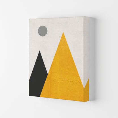 Mountains and moon mustard Art Print by Pixy Paper Canvas