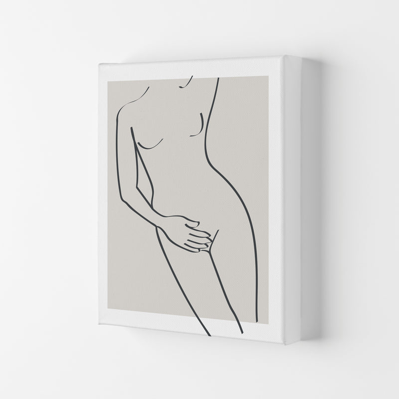 Inspired Stone Woman Line Art Black Art Print by Pixy Paper Canvas
