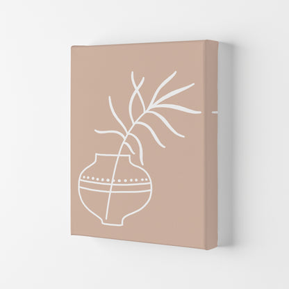 Inspired Pink Plant Silhouette Line Art Art Print by Pixy Paper Canvas