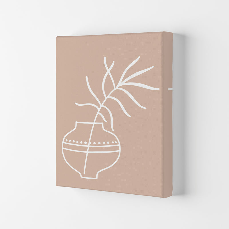 Inspired Pink Plant Silhouette Line Art Art Print by Pixy Paper Canvas