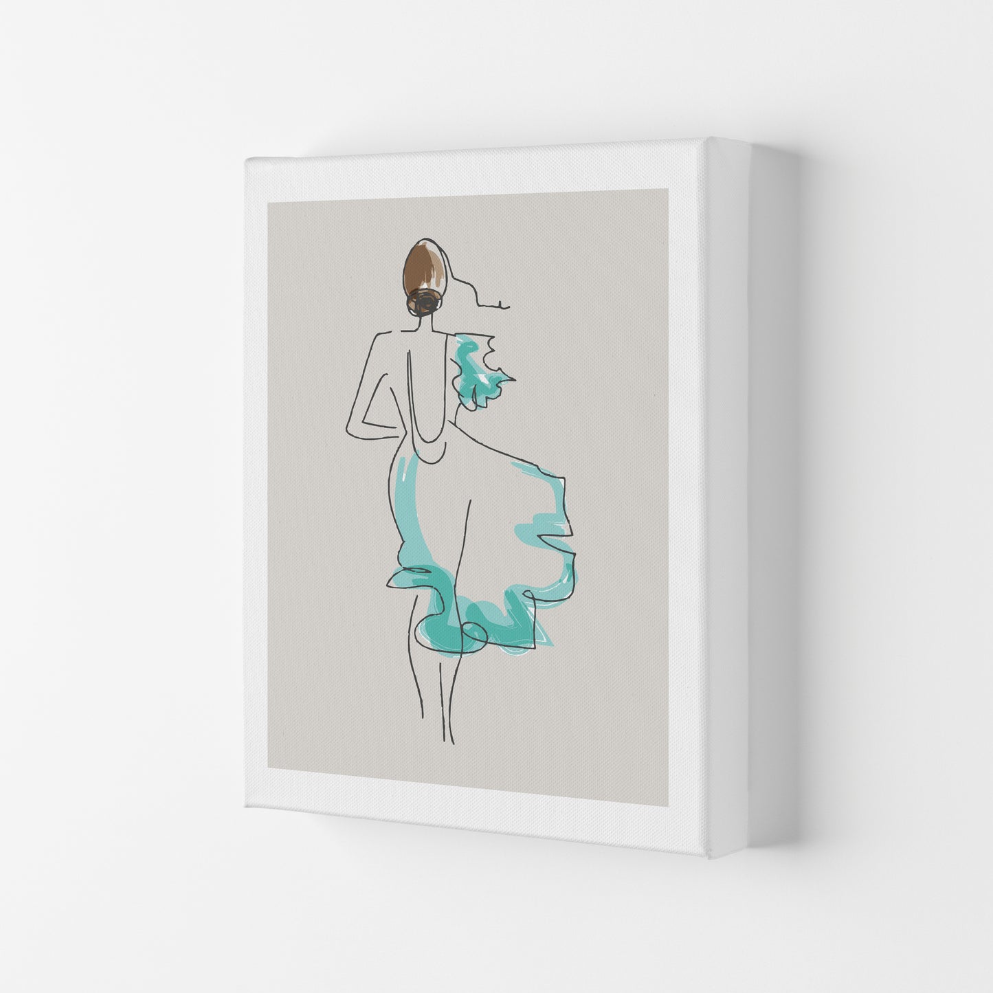 Inspired Stone Woman in Dress Line Art Art Print by Pixy Paper Canvas