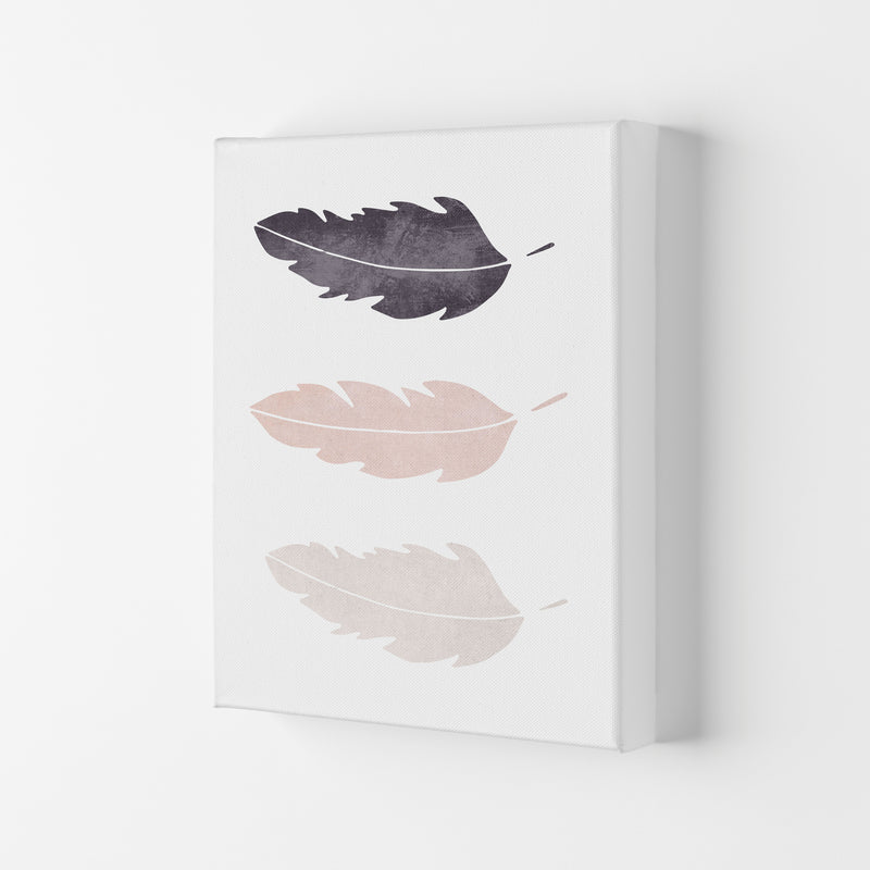 Feathers pink cotton Art Print by Pixy Paper Canvas