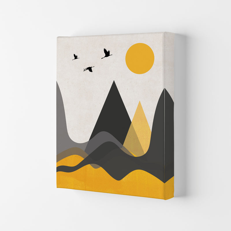 Hills and mountains mustard Art Print by Pixy Paper Canvas