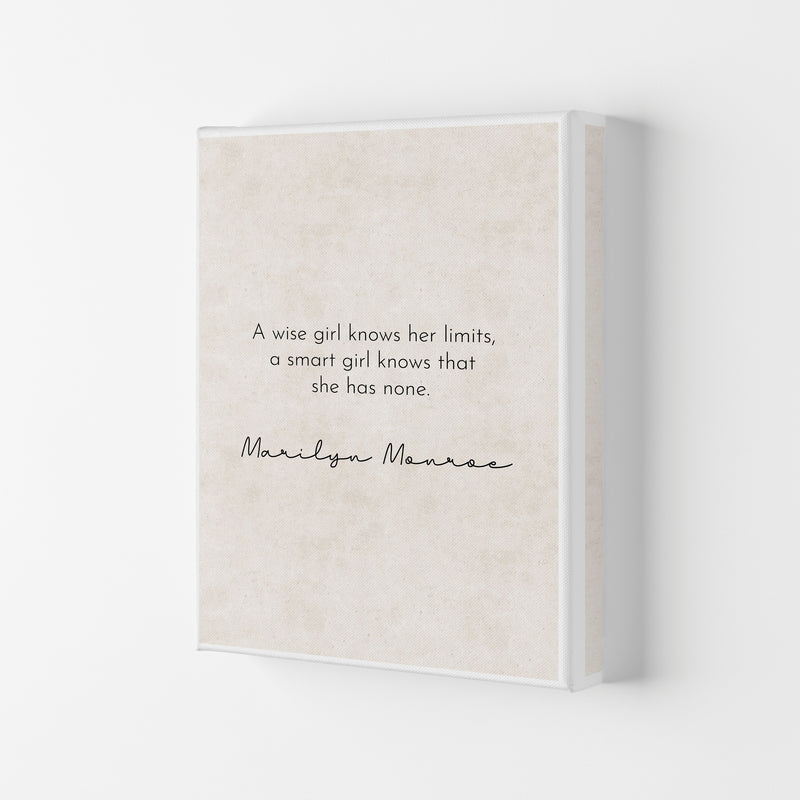 A Wise Girl - Marilyn Monroe Art Print by Pixy Paper Canvas