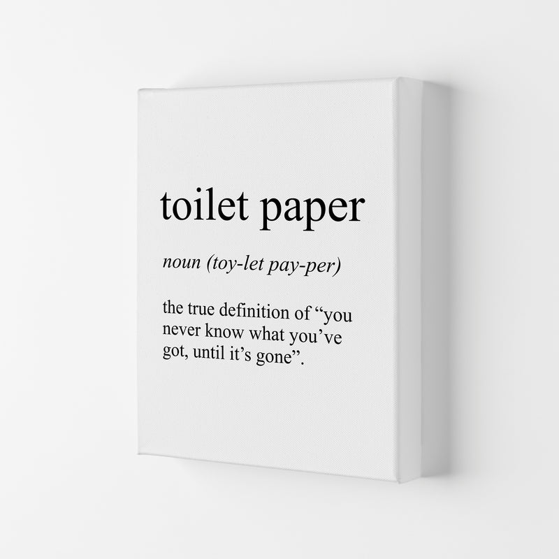 Toilet Paper Definition Art Print by Pixy Paper Canvas