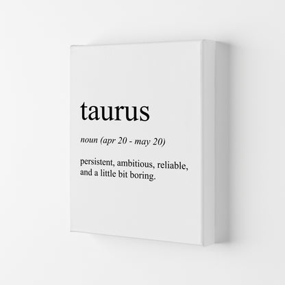 Taurus Definition Art Print by Pixy Paper Canvas