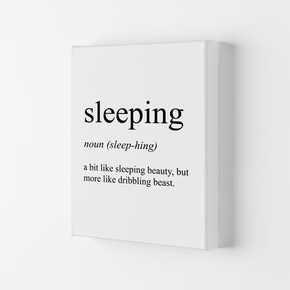 Sleeping Definition Art Print by Pixy Paper Canvas