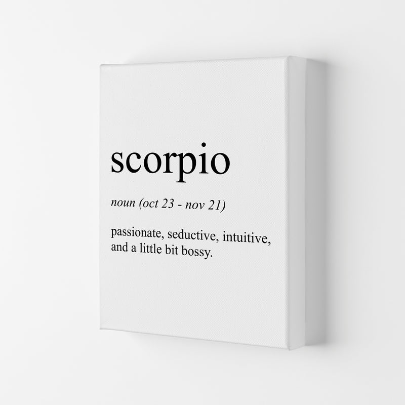 Scorpio Definition Art Print by Pixy Paper Canvas