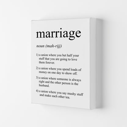 Marriage Definition Art Print by Pixy Paper Canvas
