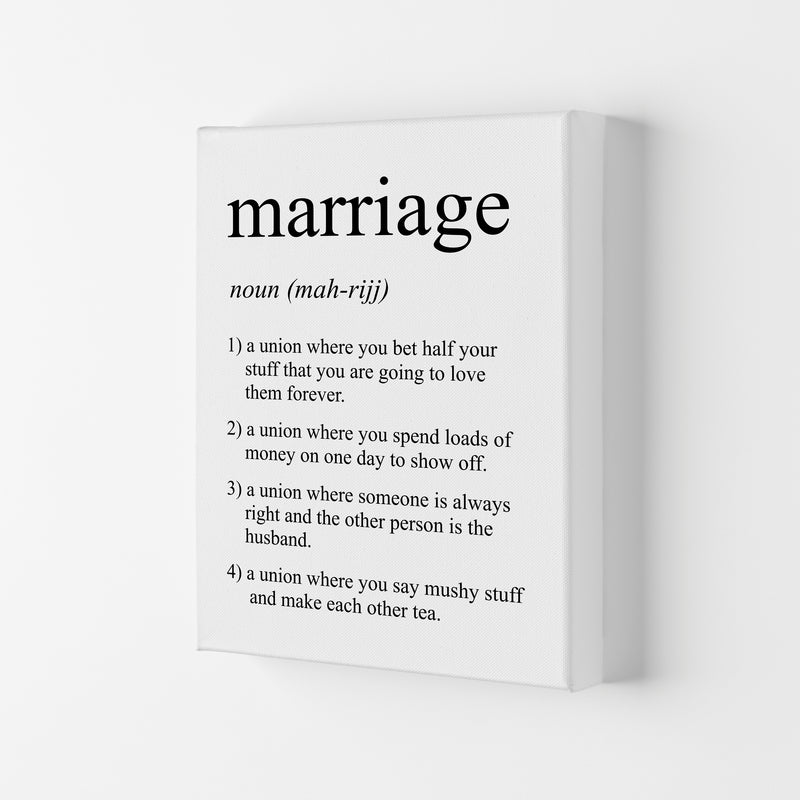 Marriage Definition Art Print by Pixy Paper Canvas