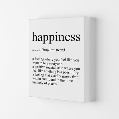 Happiness Definition Art Print by Pixy Paper Canvas