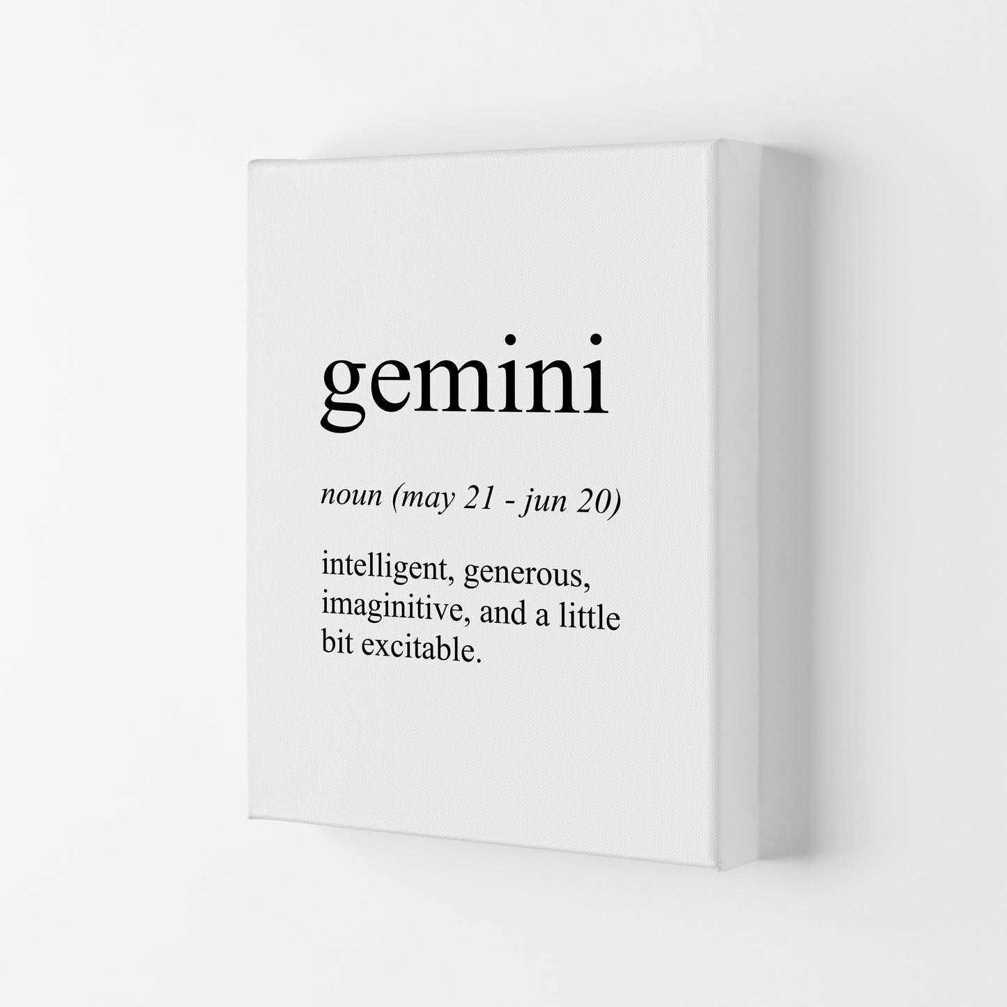Gemini Definition Art Print by Pixy Paper Canvas