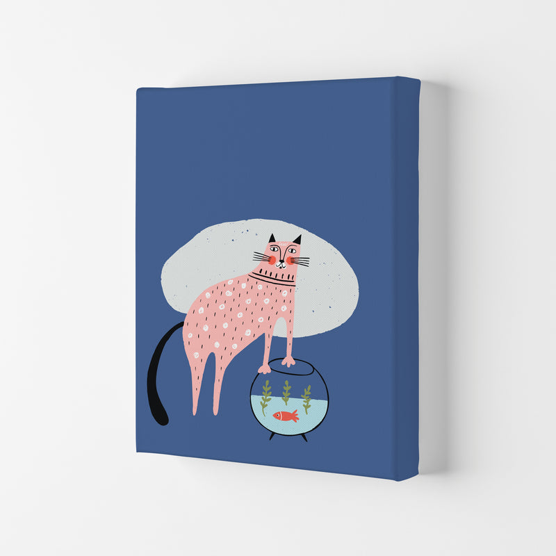 Cat and Fish Art Print by Pixy Paper Canvas