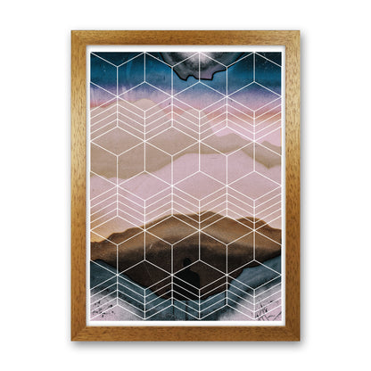 Geometric Abstract Modern Print Oak Grain