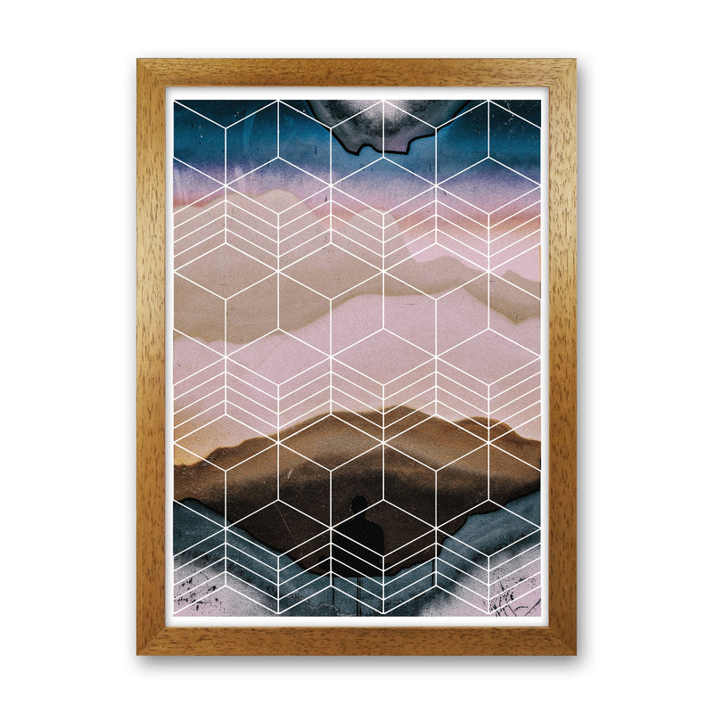 Geometric Abstract Modern Print Oak Grain
