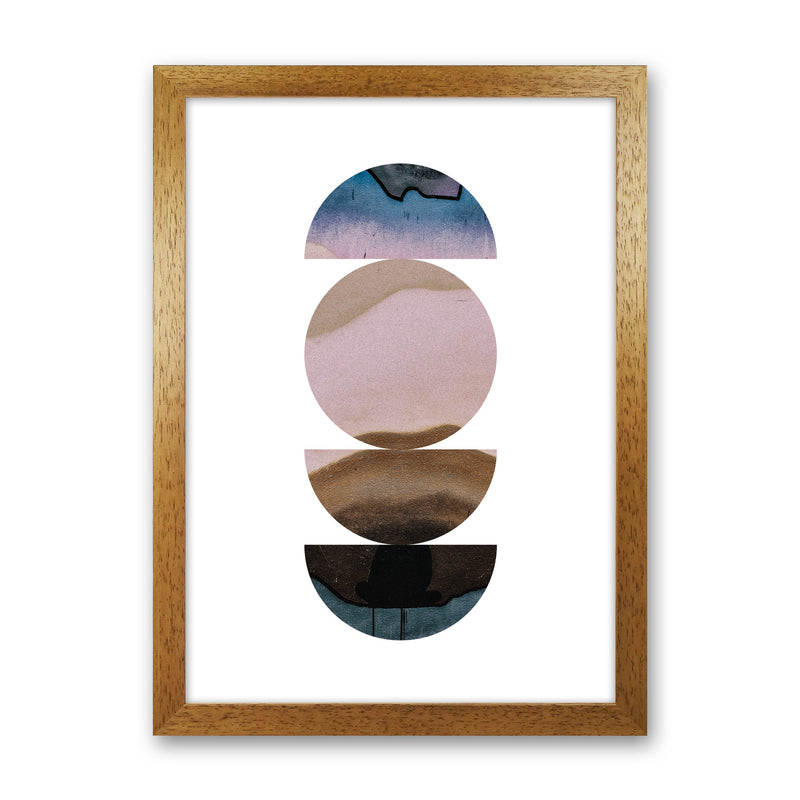 Abstract Circles White Background Modern Print Oak Grain