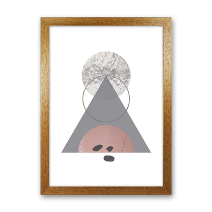 Peach, Sand And Glass Abstract Triangle Modern Print Oak Grain
