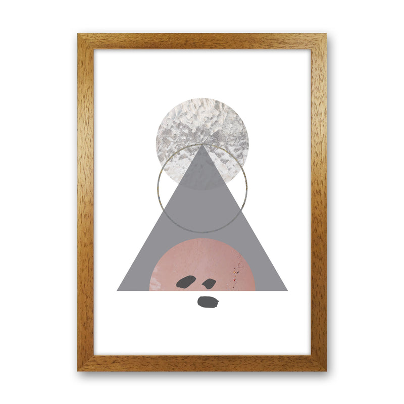 Peach, Sand And Glass Abstract Triangle Modern Print Oak Grain