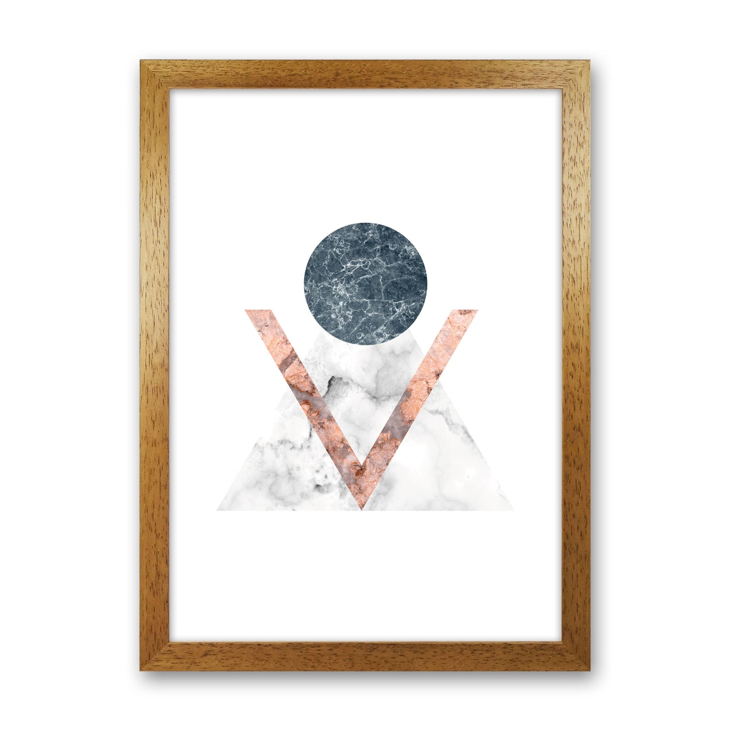 Marble Triangle Abstract Modern Print Oak Grain