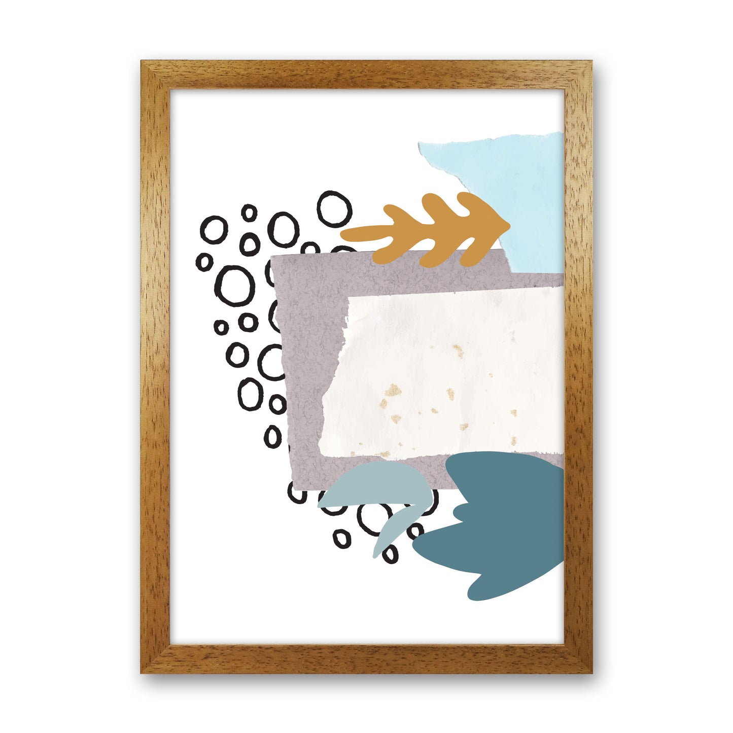 Reef Shapes Abstract 2 Modern Print Oak Grain