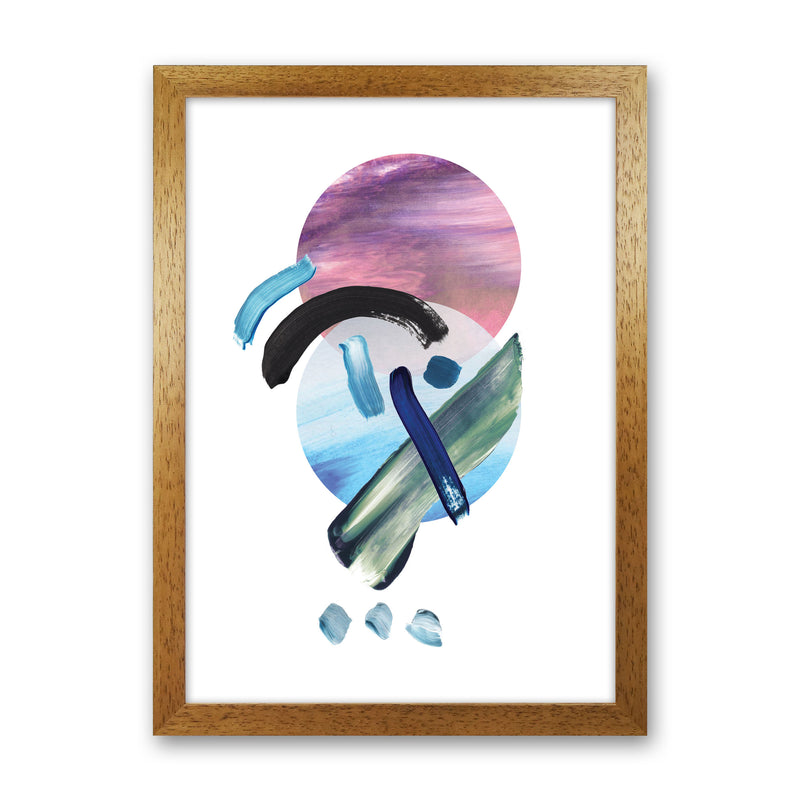 Purple And Blue Mixed Watercolour Abstract Modern Print Oak Grain