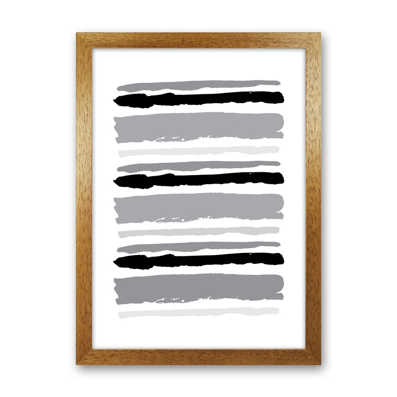 Black Contrast Abstract Stripes Modern Print Oak Grain