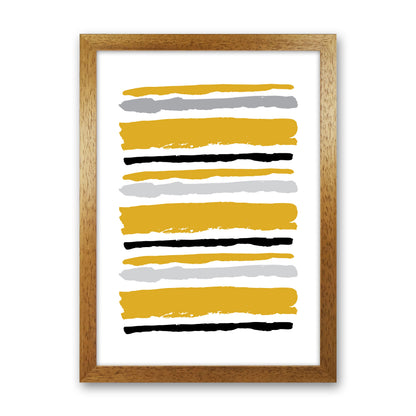 Mustard Contrast Abstract Stripes Modern Print Oak Grain