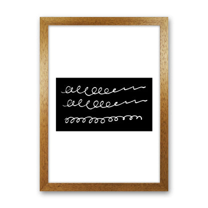 Black Rectangle Swirls Abstract Modern Print Oak Grain