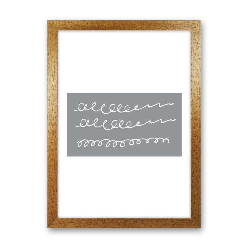 Grey Rectangle Swirls Abstract Modern Print Oak Grain