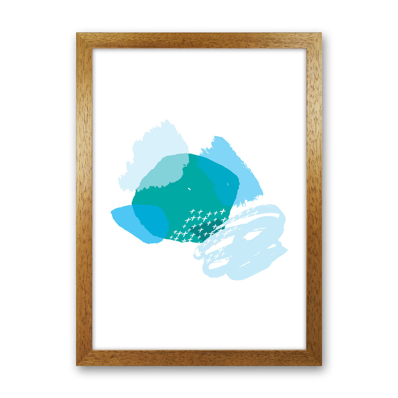 Blue And Teal Mismatch Abstract Modern Print Oak Grain