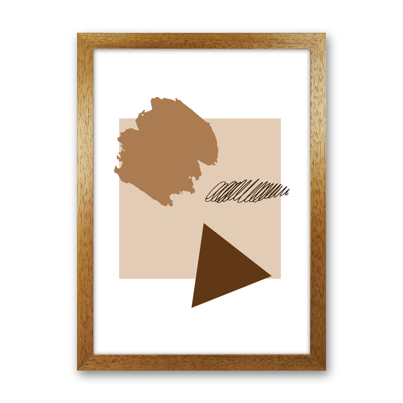 Taupe Square Mismatch Abstract Modern Print Oak Grain