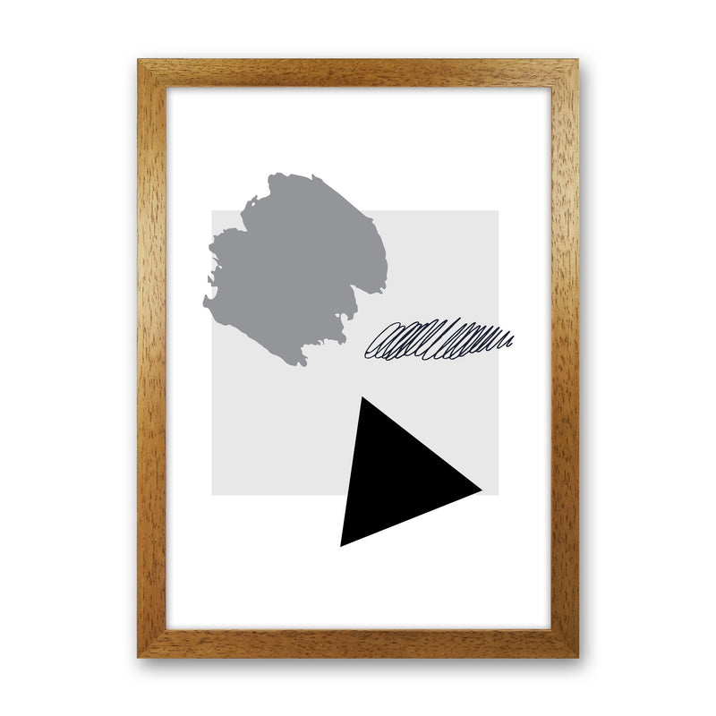 Grey Square Mismatch Abstract Modern Print Oak Grain